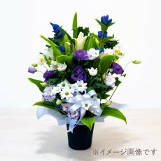 画像1: お供え用アレンジメントL【菊メイン】 (1)