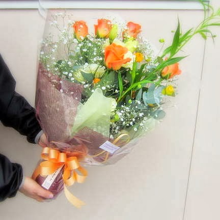 黄オレンジ系 おまかせ花束 カンタン注文 花の店あんオンラインショップ